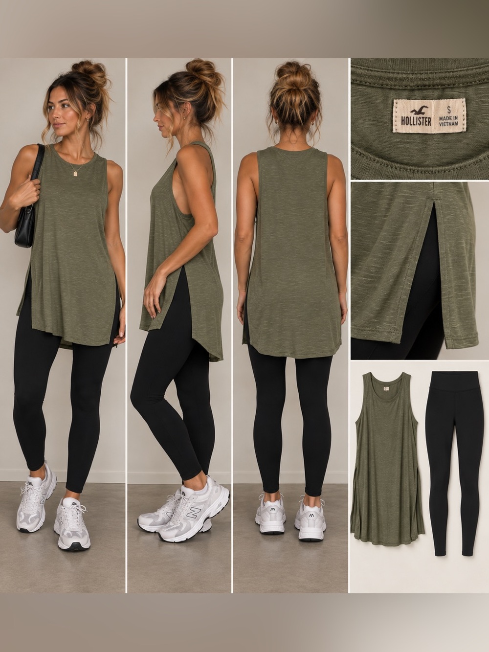 Hollister Olive Sleeveless Tunic Tank Top